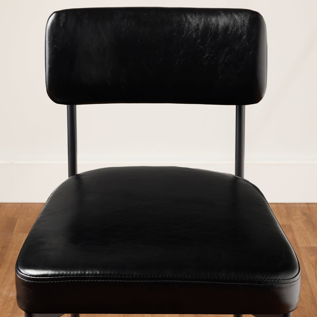 Set of 3 Armless Counter Height Bar Stools, Modern PU Faux Leather Stools