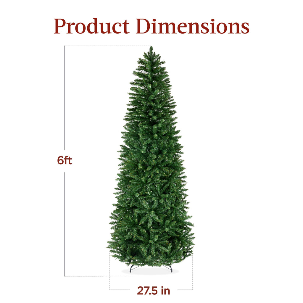 Unlit Spruce Pencil Christmas Tree w/ Folding Metal Base