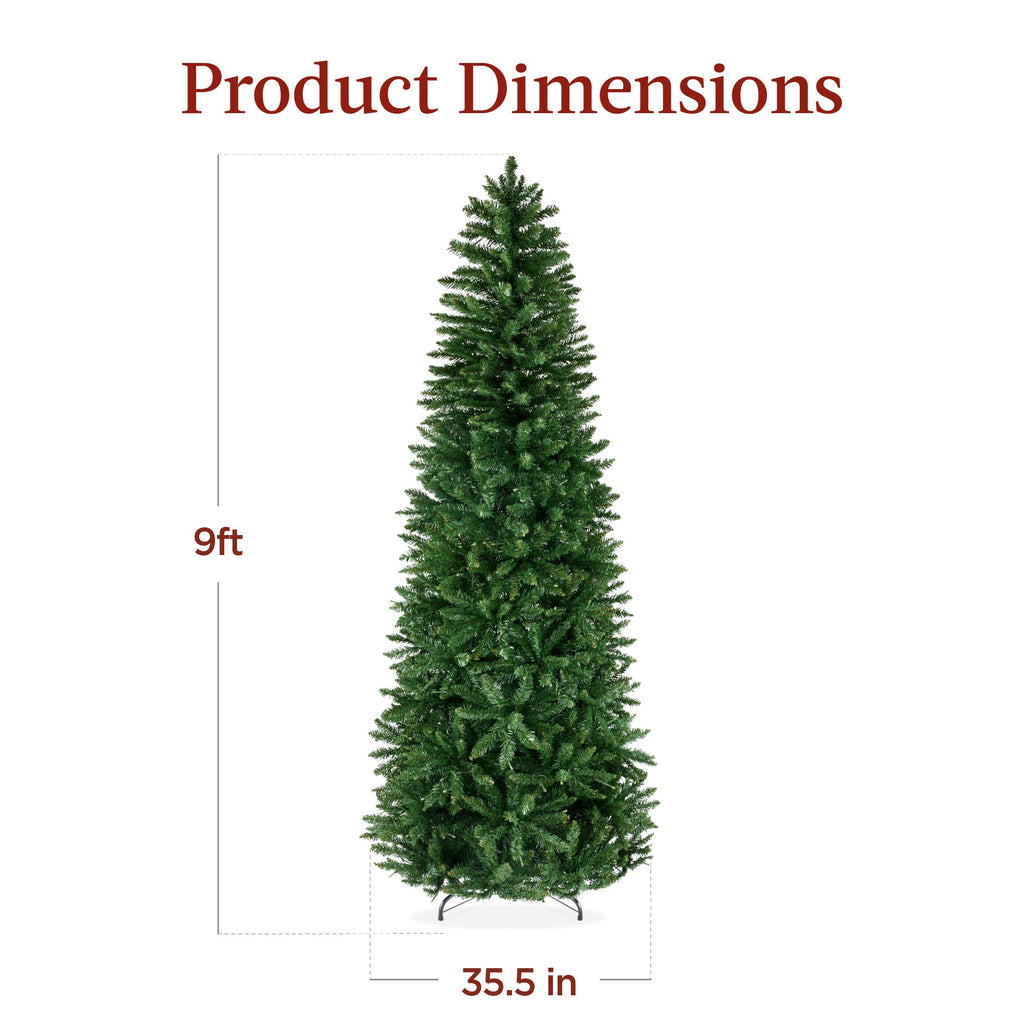 Unlit Spruce Pencil Christmas Tree w/ Folding Metal Base