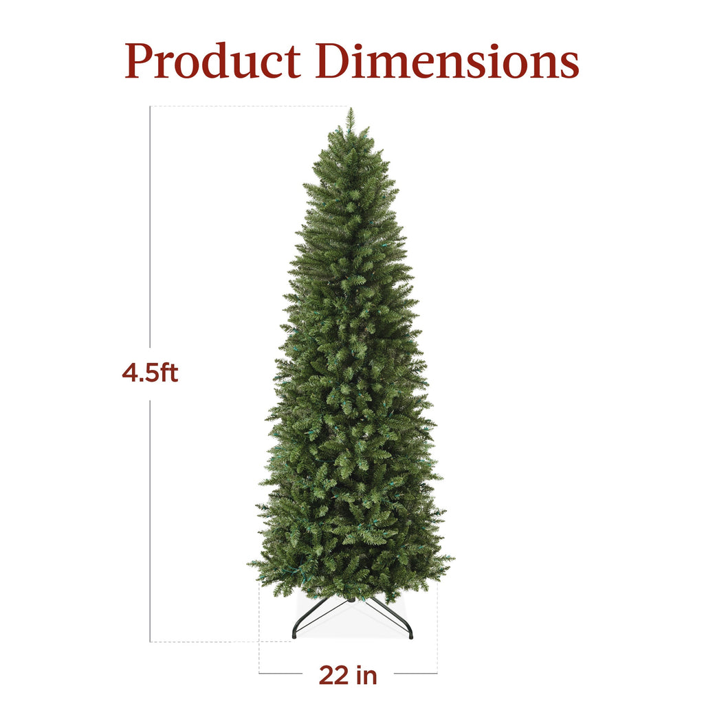 Prelit Spruce Pencil Christmas Tree w/ 2-In-1 LED Lights