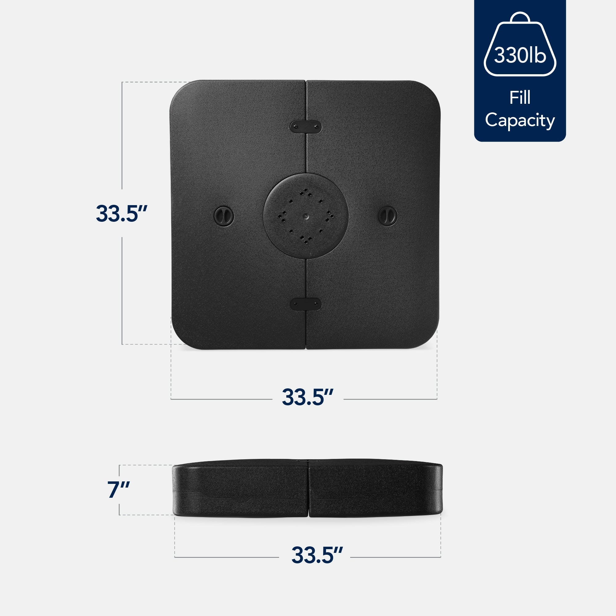 Fillable Heavy-Duty Cantilever Umbrella Base w/ 330lb Capacity
