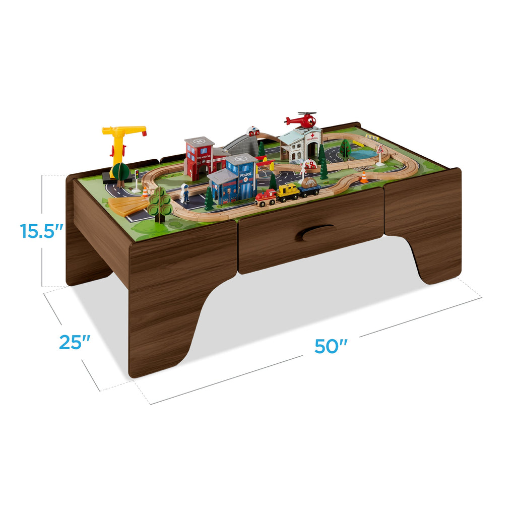 70-Piece Train Table, Large Multipurpose Playset w/ Reversible Table Top