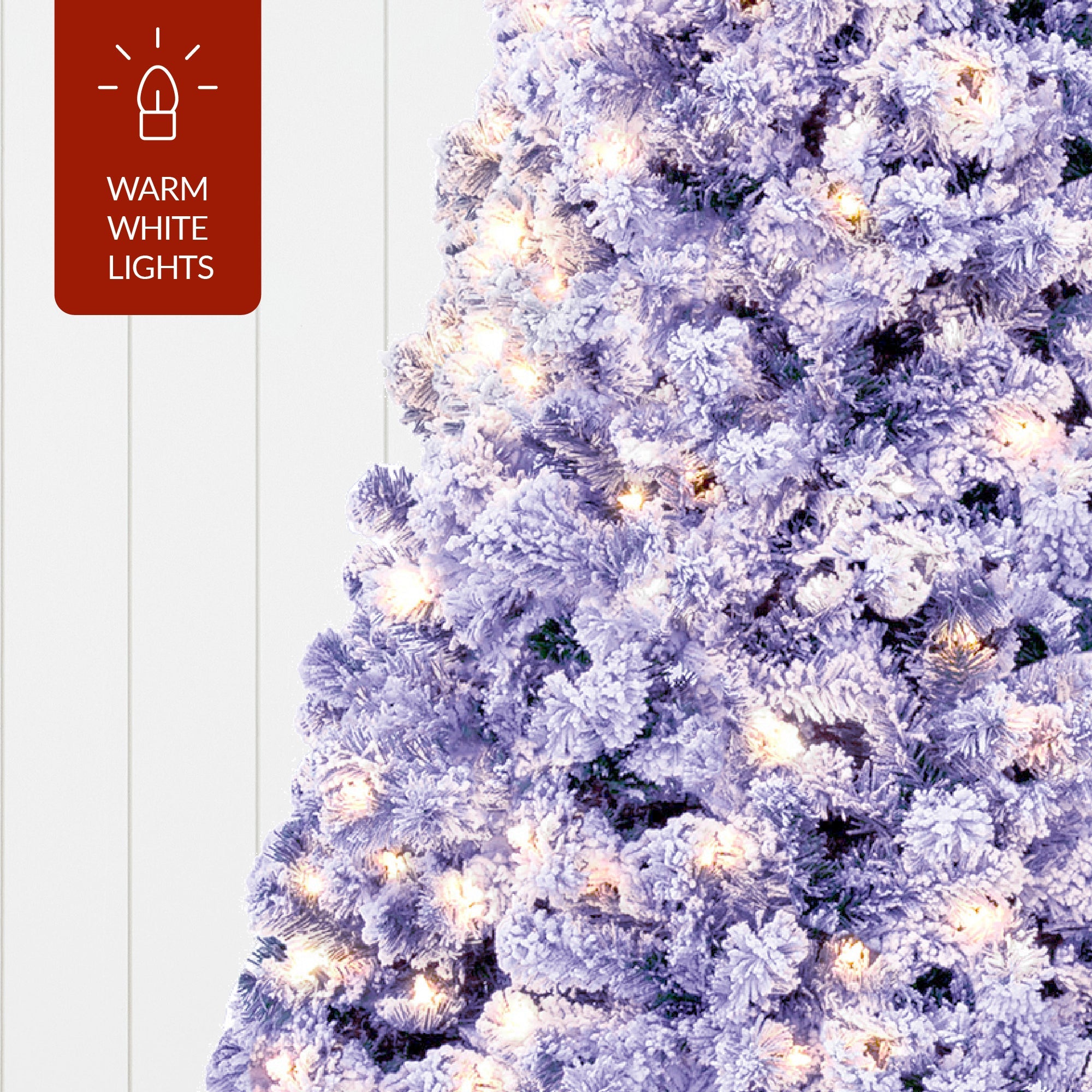Pre-Lit Lavender Flocked Artificial Pine Christmas Tree w/ White Lights