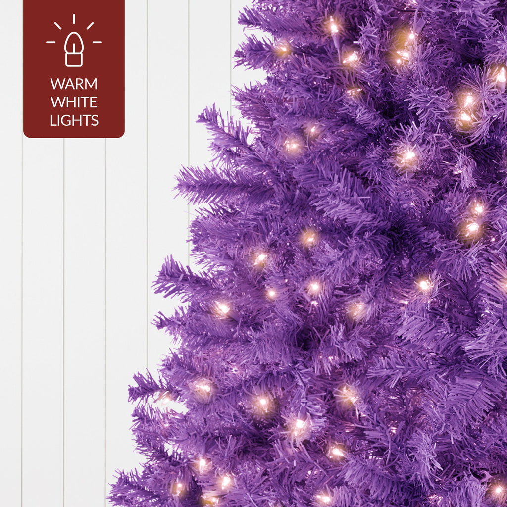 Pre-Lit Artificial Purple Christmas Tree w/ Incandescent Lights