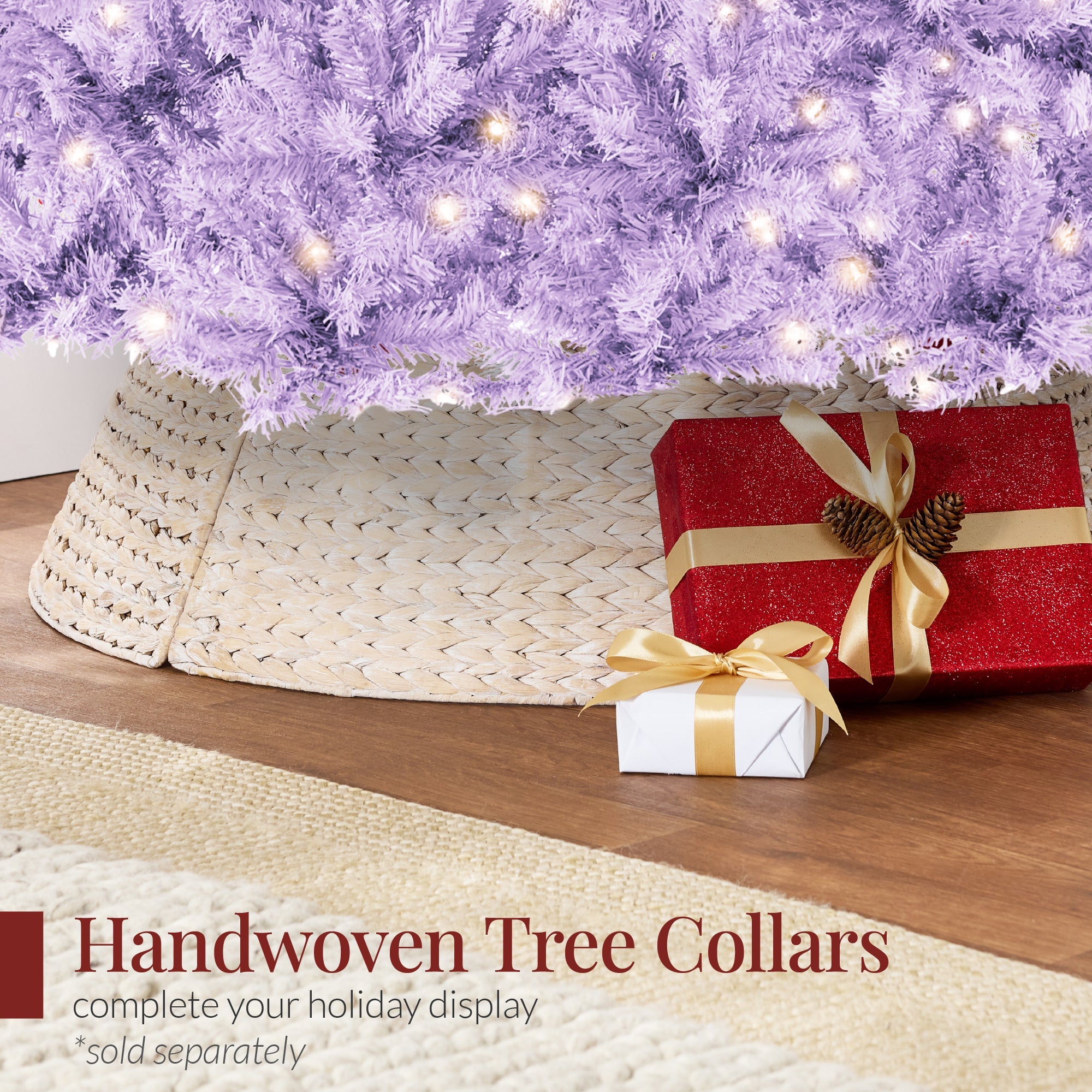 Pre-Lit Artificial Lavender Christmas Tree w/ Incandescent Lights