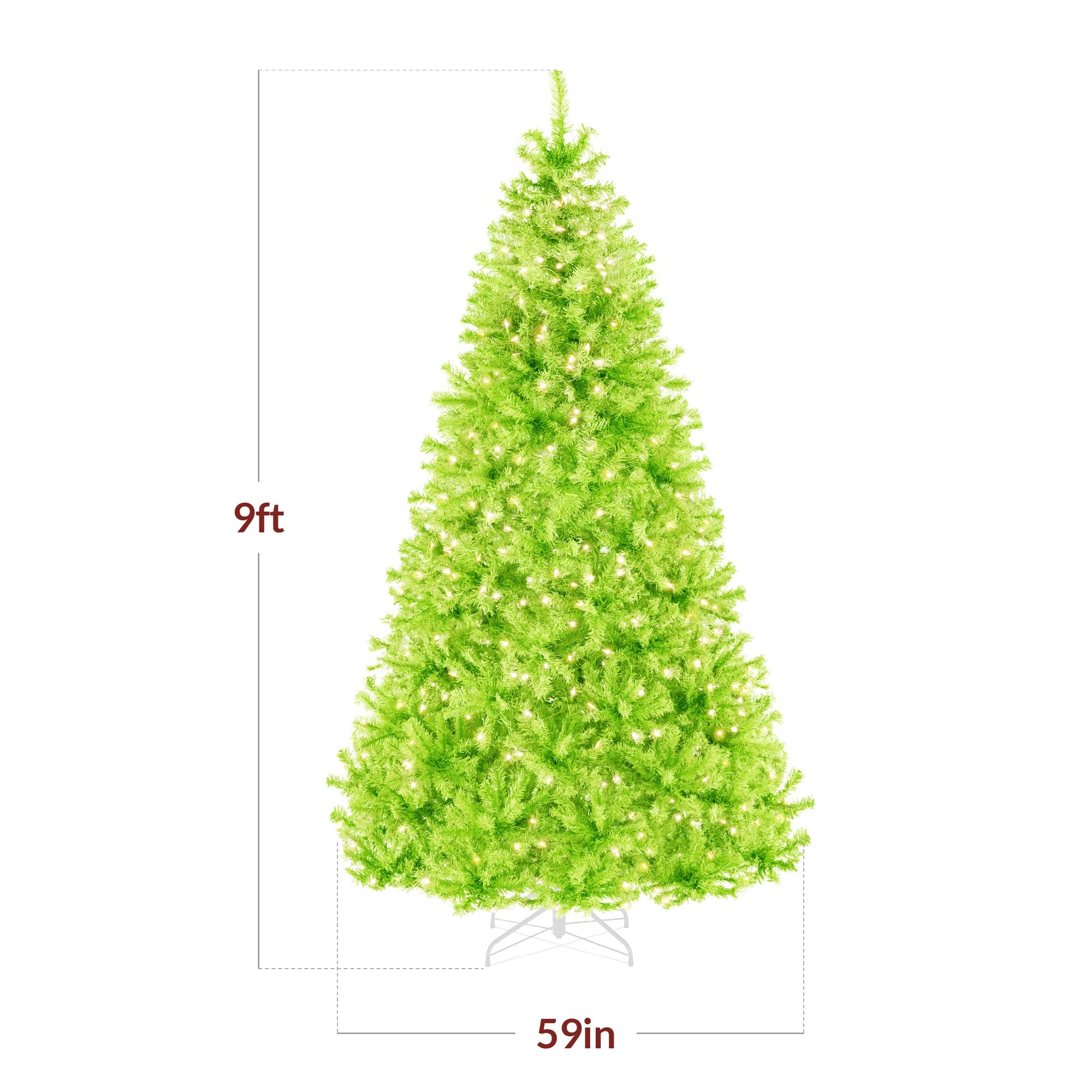 Pre-Lit Artificial Lime Green Christmas Tree w/ Incandescent Lights