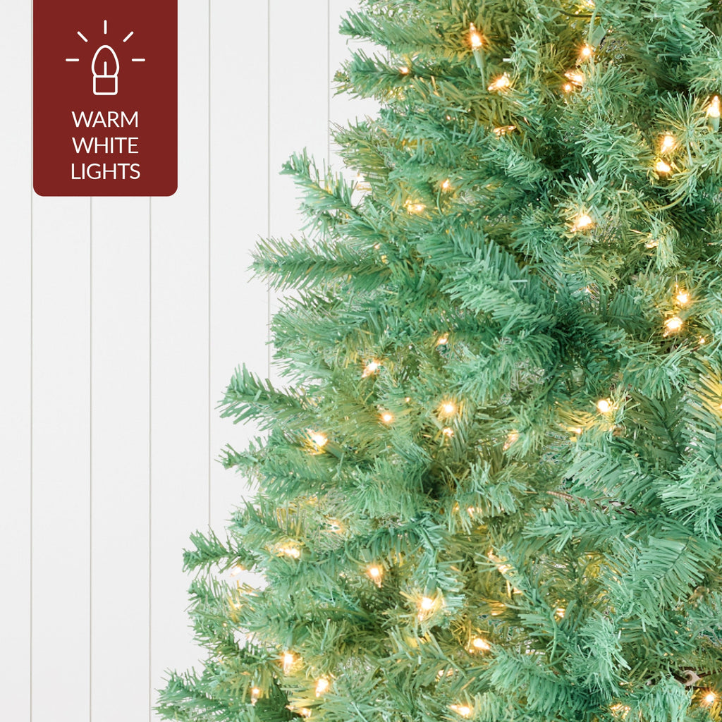 Pre-Lit Artificial Sage Green Christmas Tree w/ Incandescent Lights