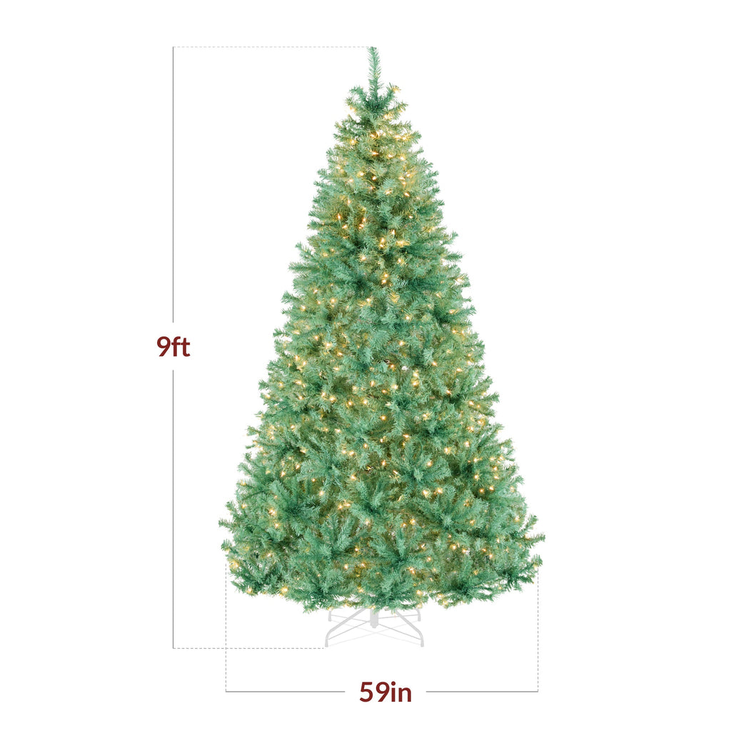 Pre-Lit Artificial Sage Green Christmas Tree w/ Incandescent Lights