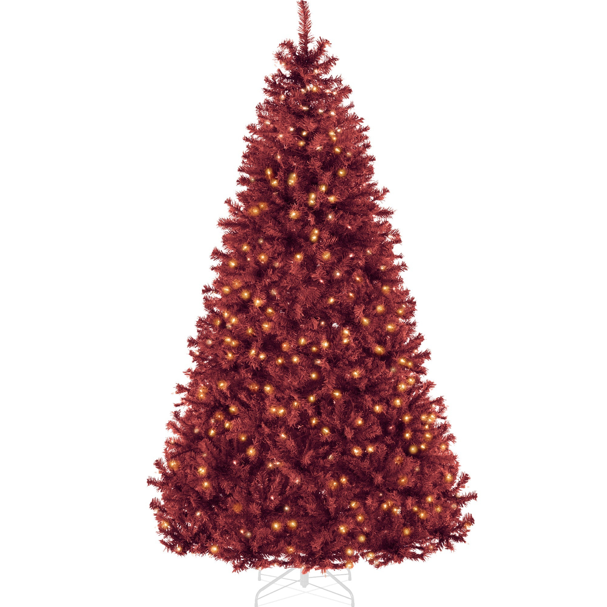 Pre-Lit Artificial Burgundy Christmas Tree w/ Incandescent Lights