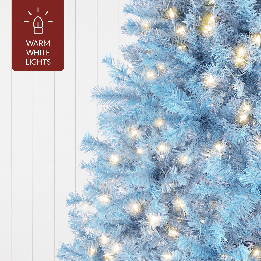 Pre-Lit Artificial Baby Blue Christmas Tree w/ Incandescent Lights