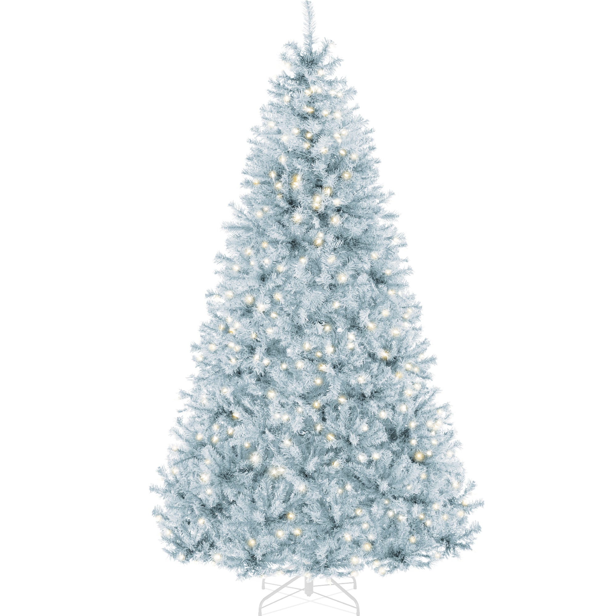 Pre-Lit Artificial Ice Blue Christmas Tree w/ Incandescent Lights