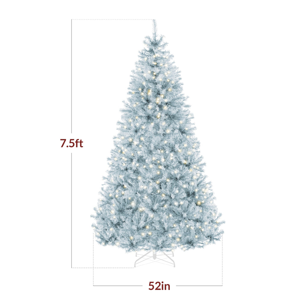 Pre-Lit Artificial Ice Blue Christmas Tree w/ Incandescent Lights