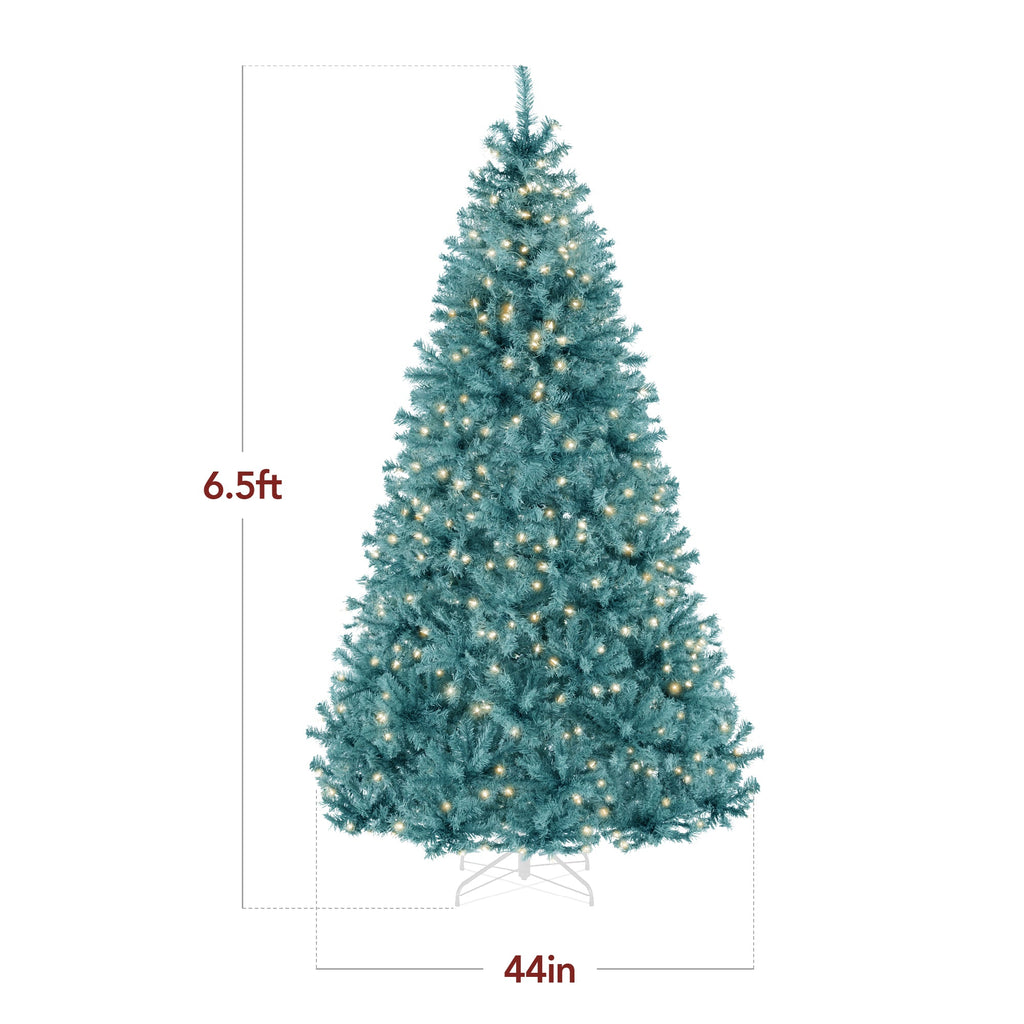 Pre-Lit Artificial Peacock Blue Christmas Tree w/ Incandescent Lights