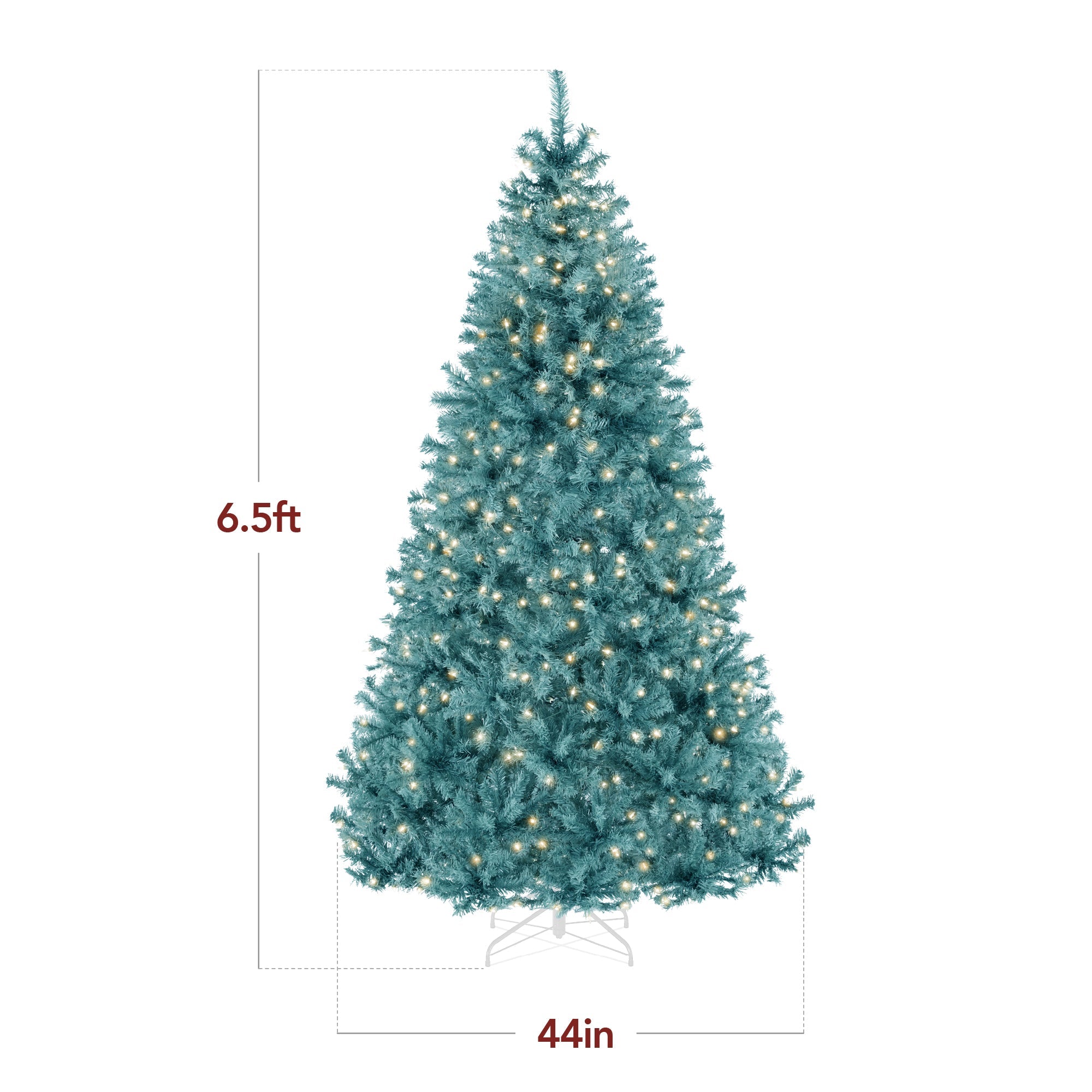 Pre-Lit Artificial Peacock Blue Christmas Tree w/ Incandescent Lights