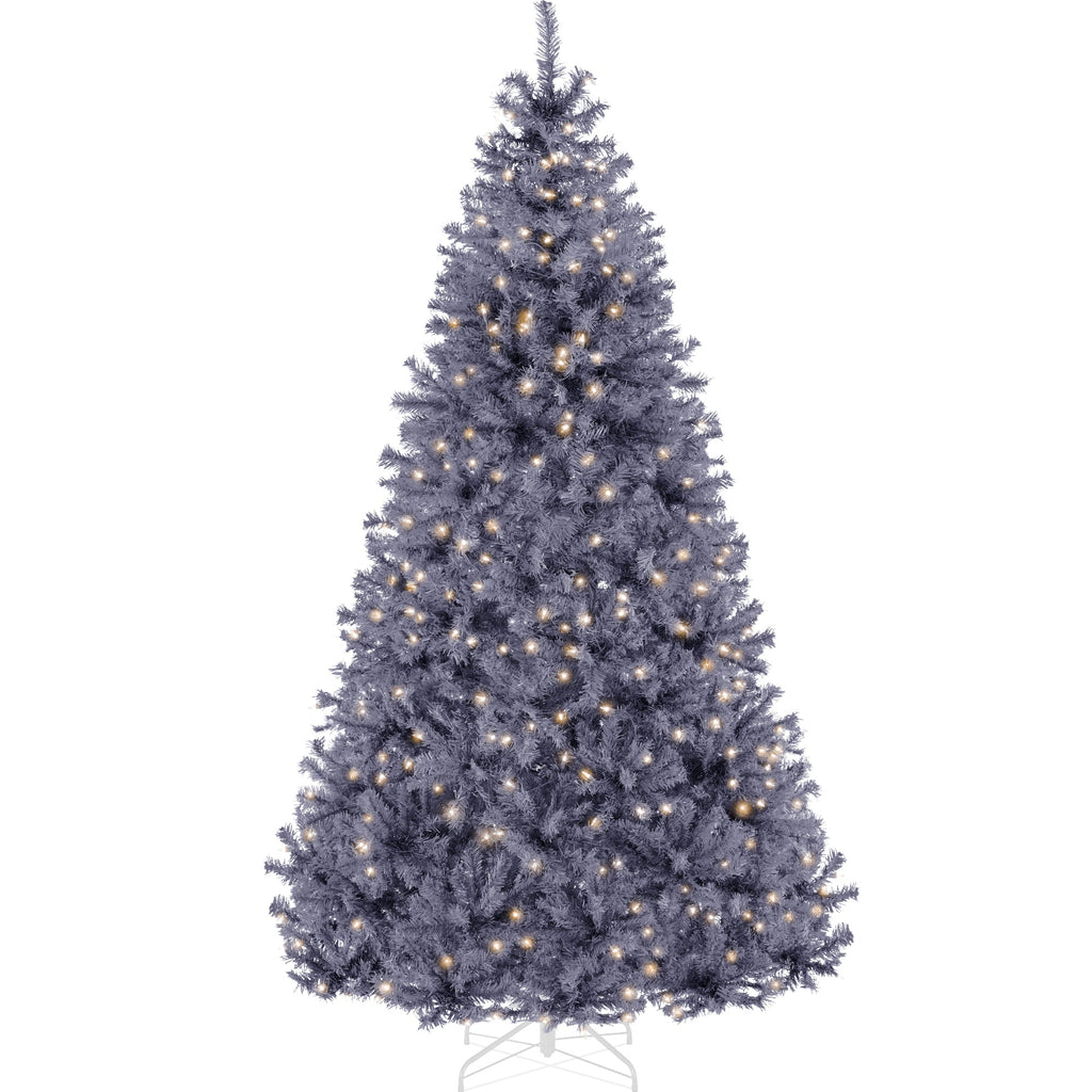 Pre-Lit Artificial Charcoal Gray Christmas Tree w/ Incandescent Lights