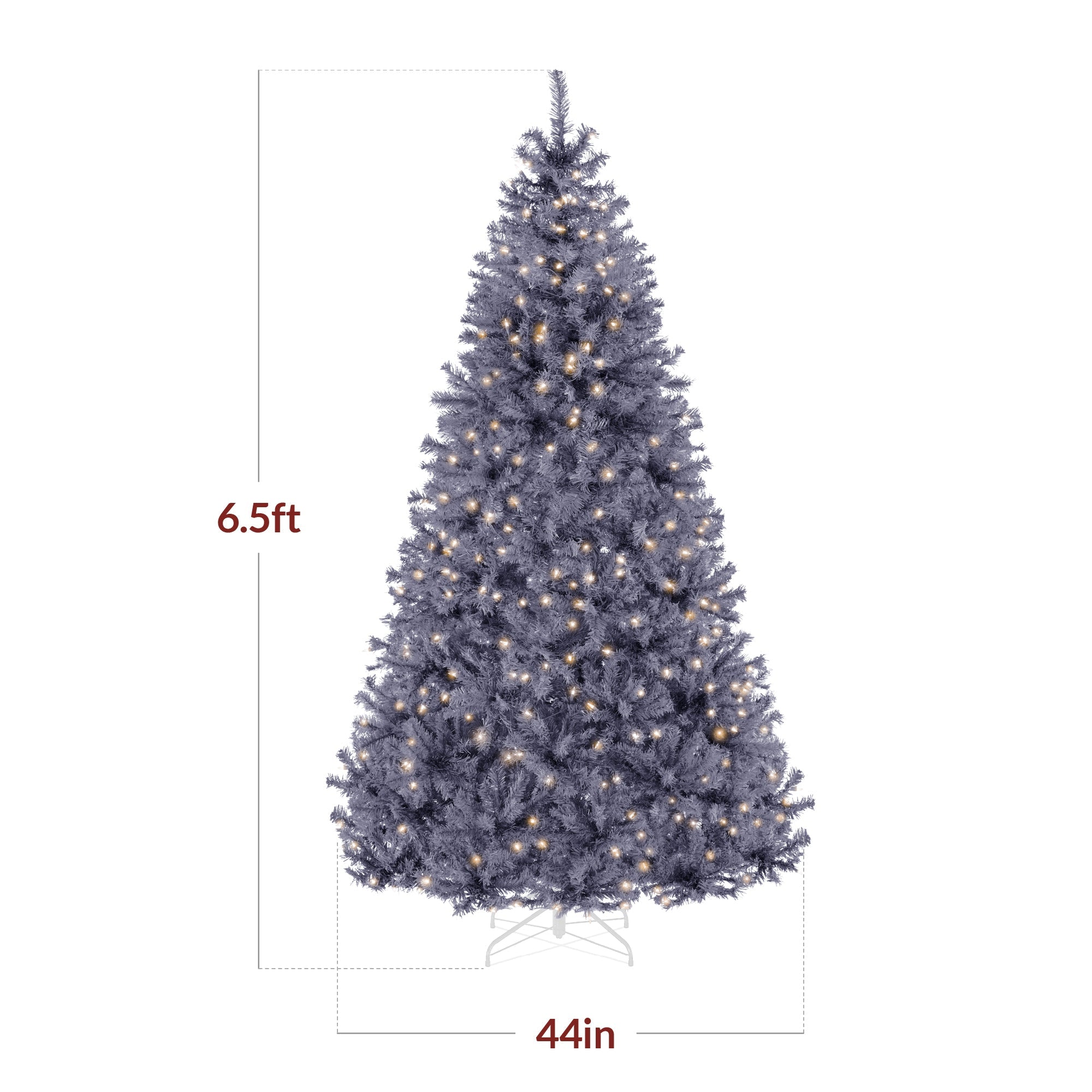 Pre-Lit Artificial Charcoal Gray Christmas Tree w/ Incandescent Lights