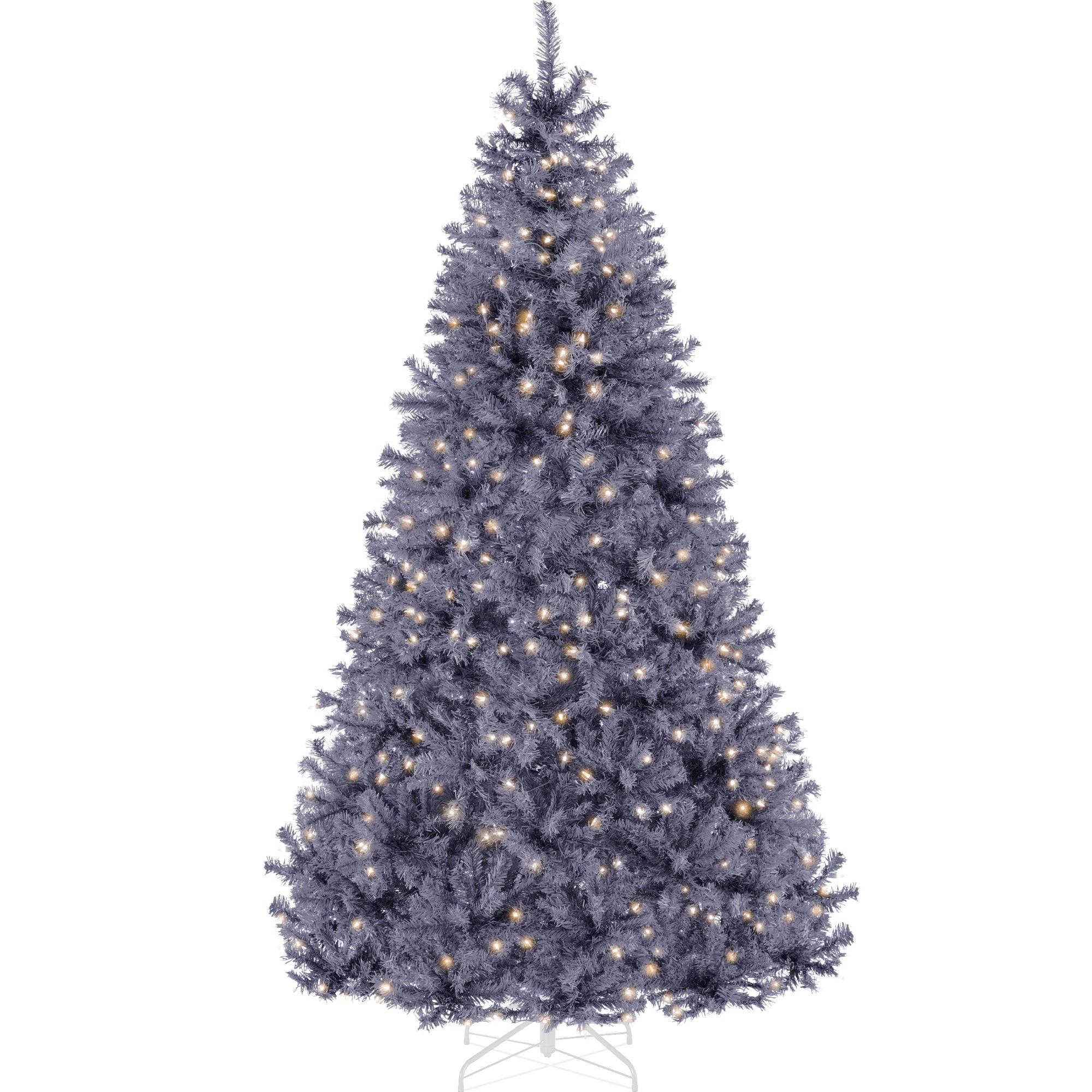 Pre-Lit Artificial Charcoal Gray Christmas Tree w/ Incandescent Lights