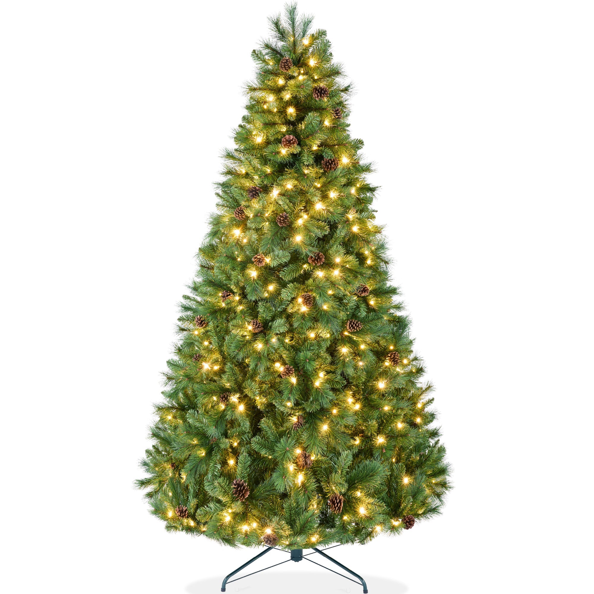 Pre-Lit Artificial Scotch Pine Christmas Tree w/ Metal Stand