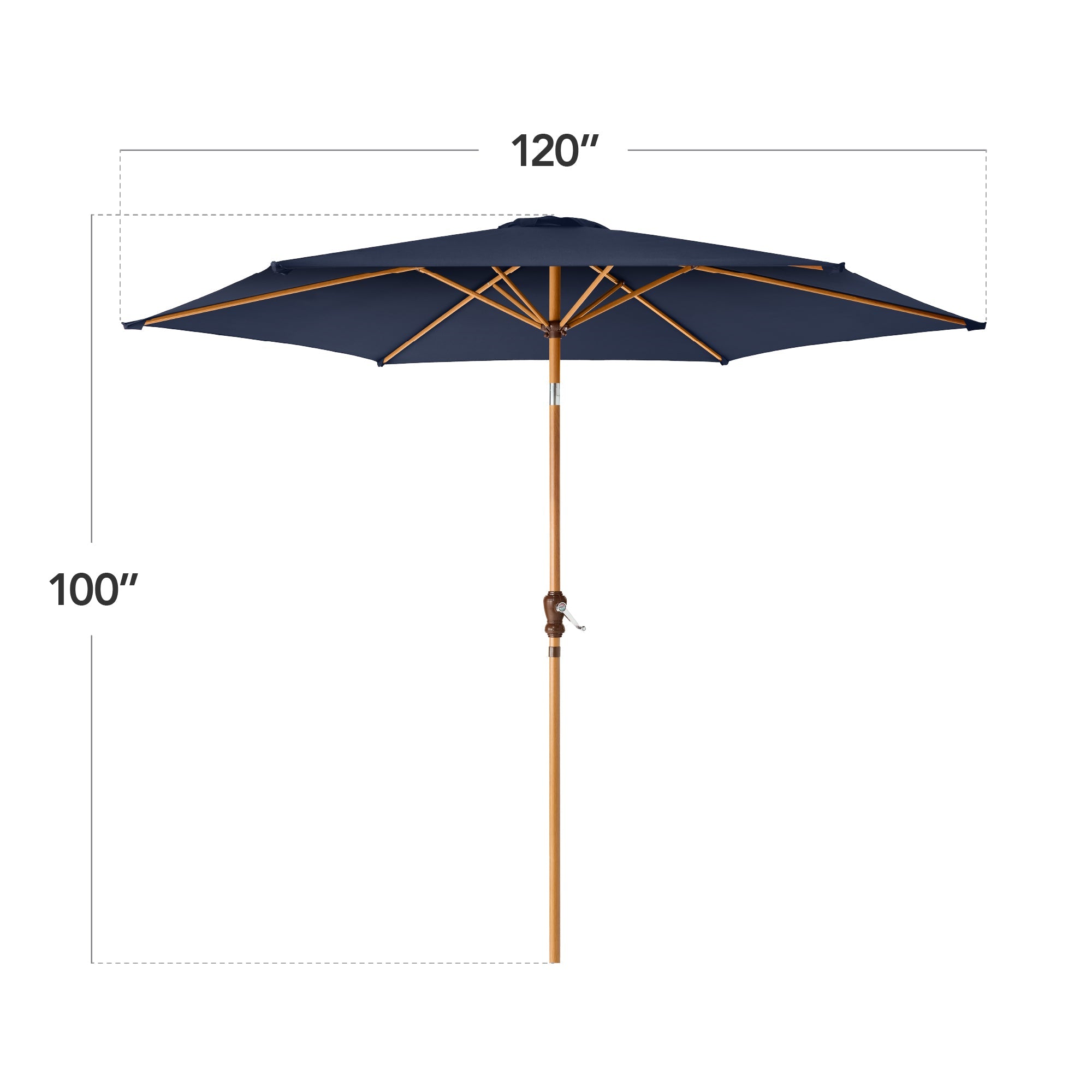 Outdoor Woodgrain Pattern Patio Umbrella Decoration w/ Tilt, Crank - 10ft