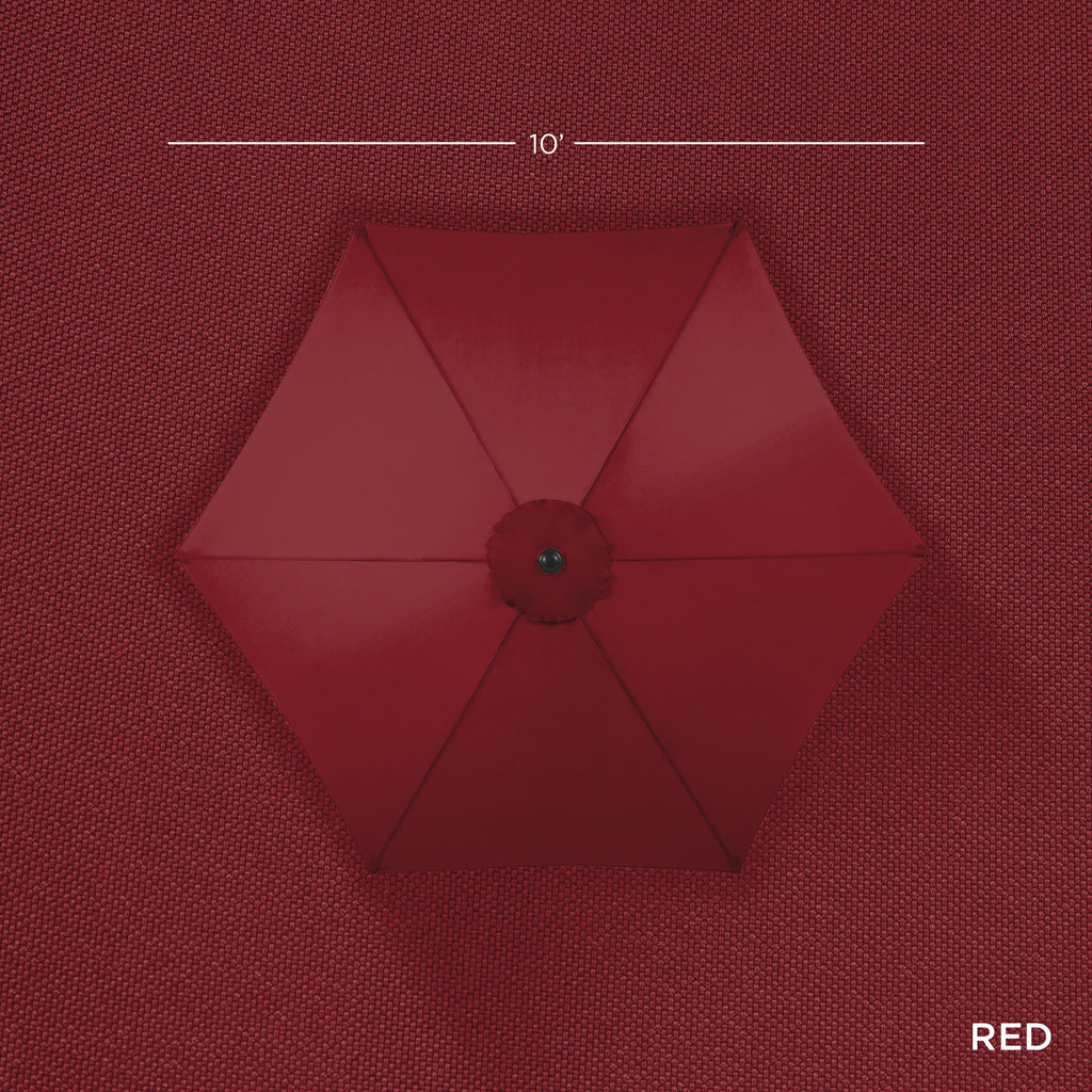 Outdoor Woodgrain Pattern Patio Umbrella Decoration w/ Tilt, Crank - 10ft