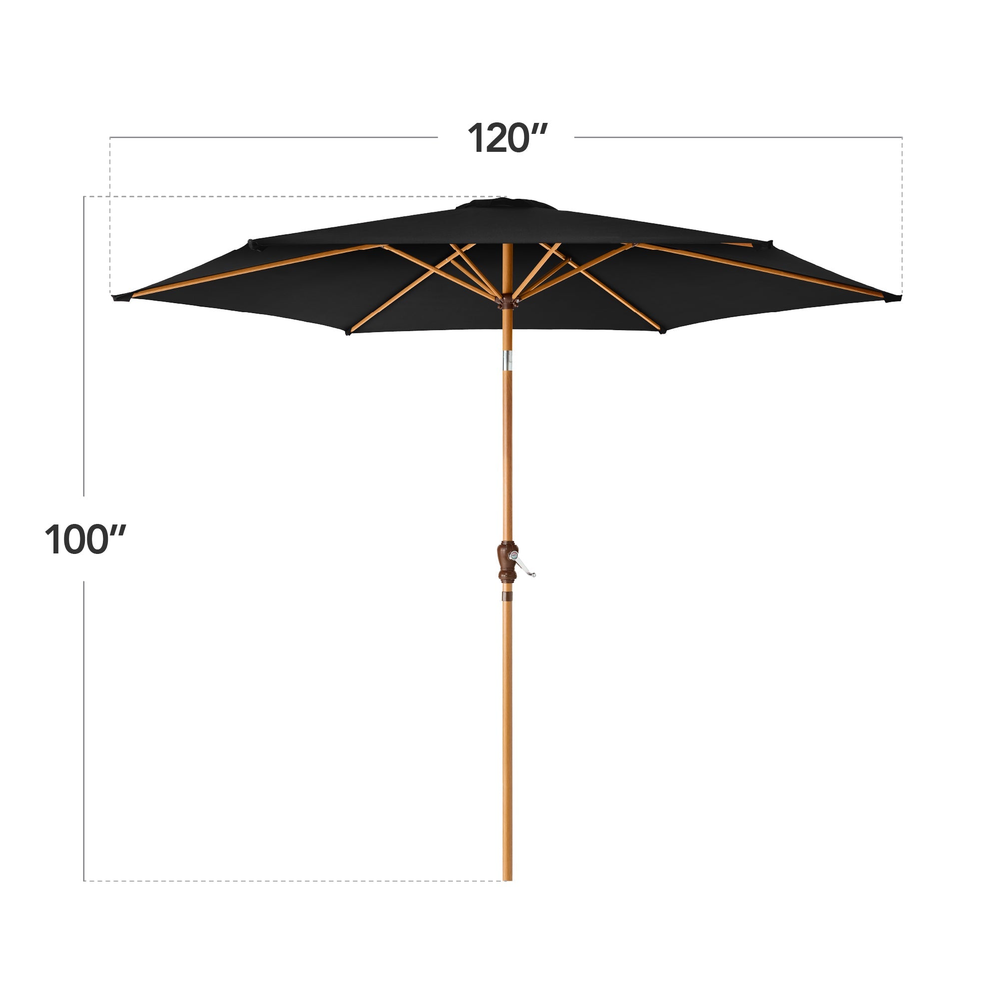 Outdoor Woodgrain Pattern Patio Umbrella Decoration w/ Tilt, Crank - 10ft