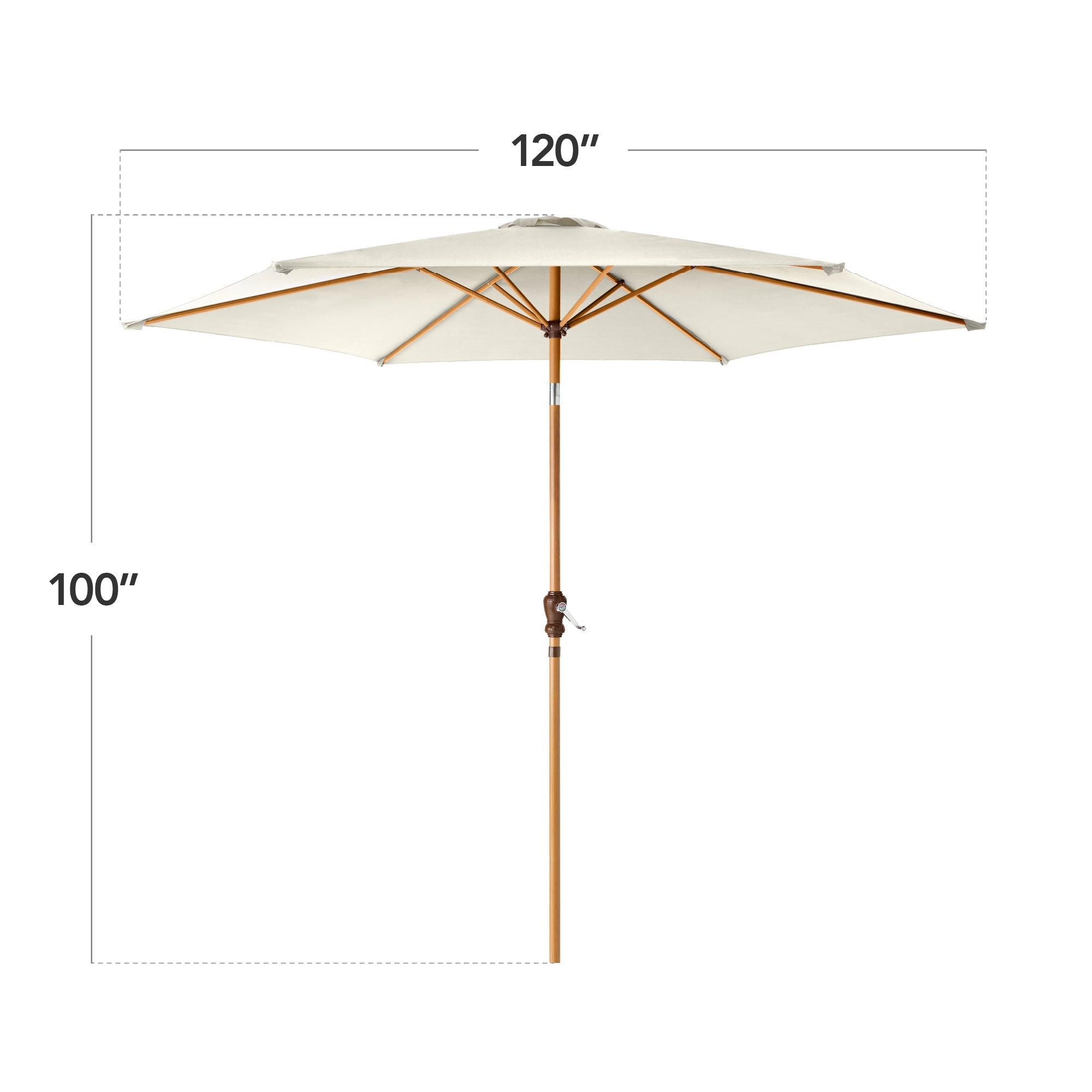 Outdoor Woodgrain Pattern Patio Umbrella Decoration w/ Tilt, Crank - 10ft