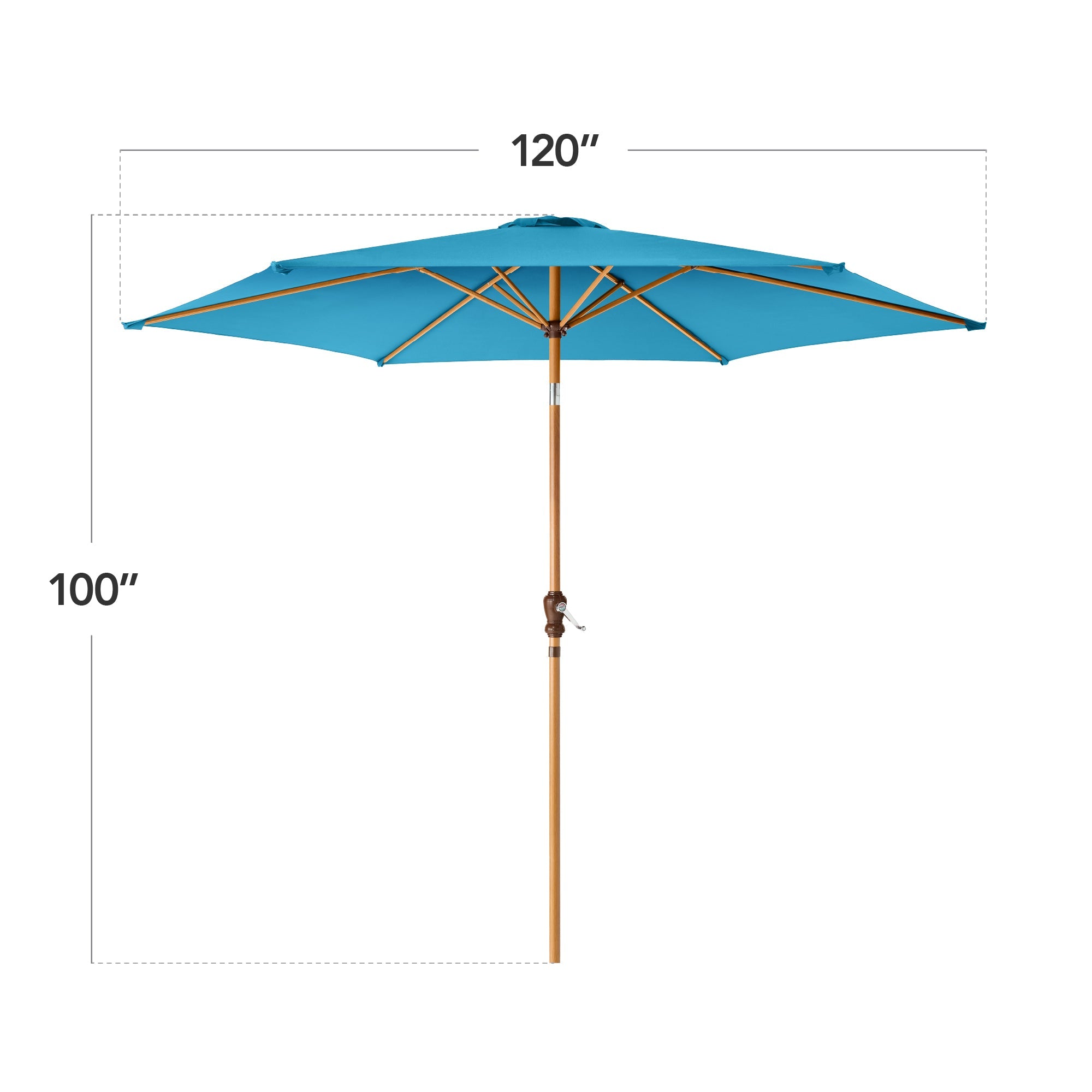 Outdoor Woodgrain Pattern Patio Umbrella Decoration w/ Tilt, Crank - 10ft