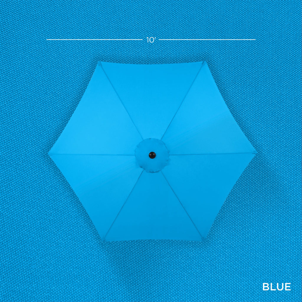 Outdoor Woodgrain Pattern Patio Umbrella Decoration w/ Tilt, Crank - 10ft