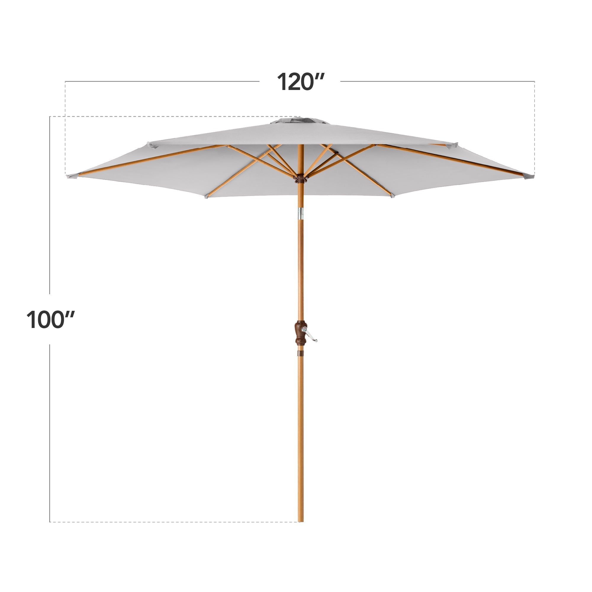 Outdoor Woodgrain Pattern Patio Umbrella Decoration w/ Tilt, Crank - 10ft