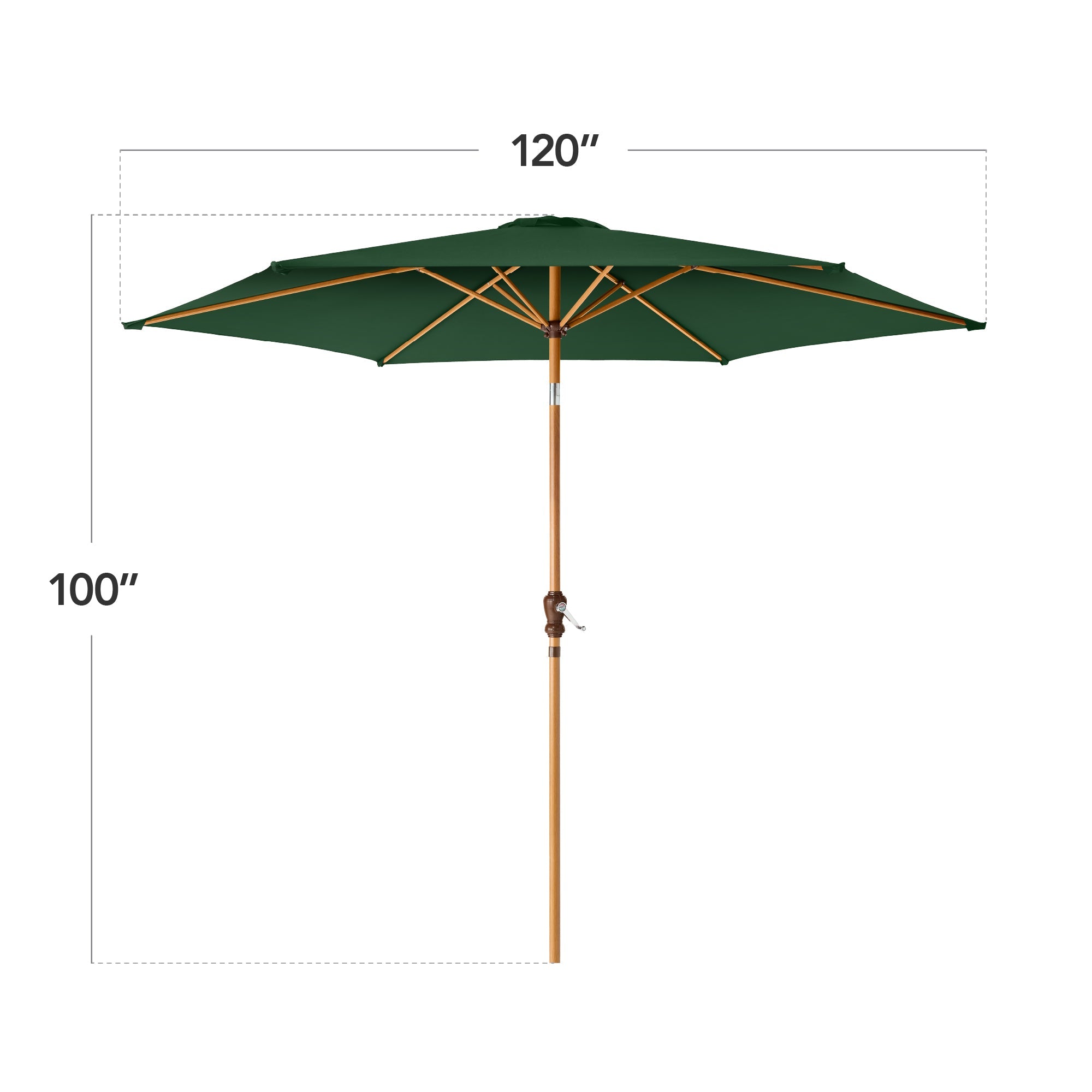 Outdoor Woodgrain Pattern Patio Umbrella Decoration w/ Tilt, Crank - 10ft