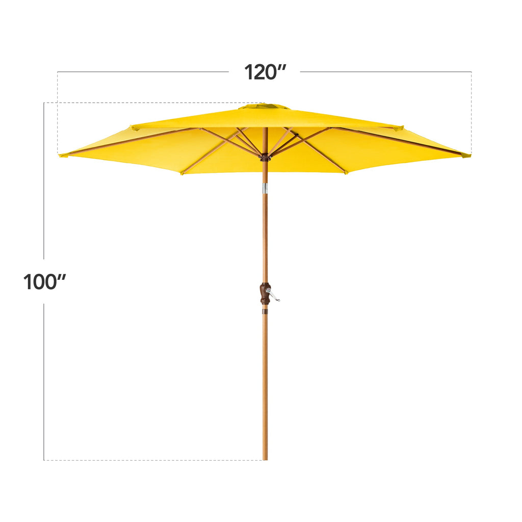 Outdoor Woodgrain Pattern Patio Umbrella Decoration w/ Tilt, Crank - 10ft
