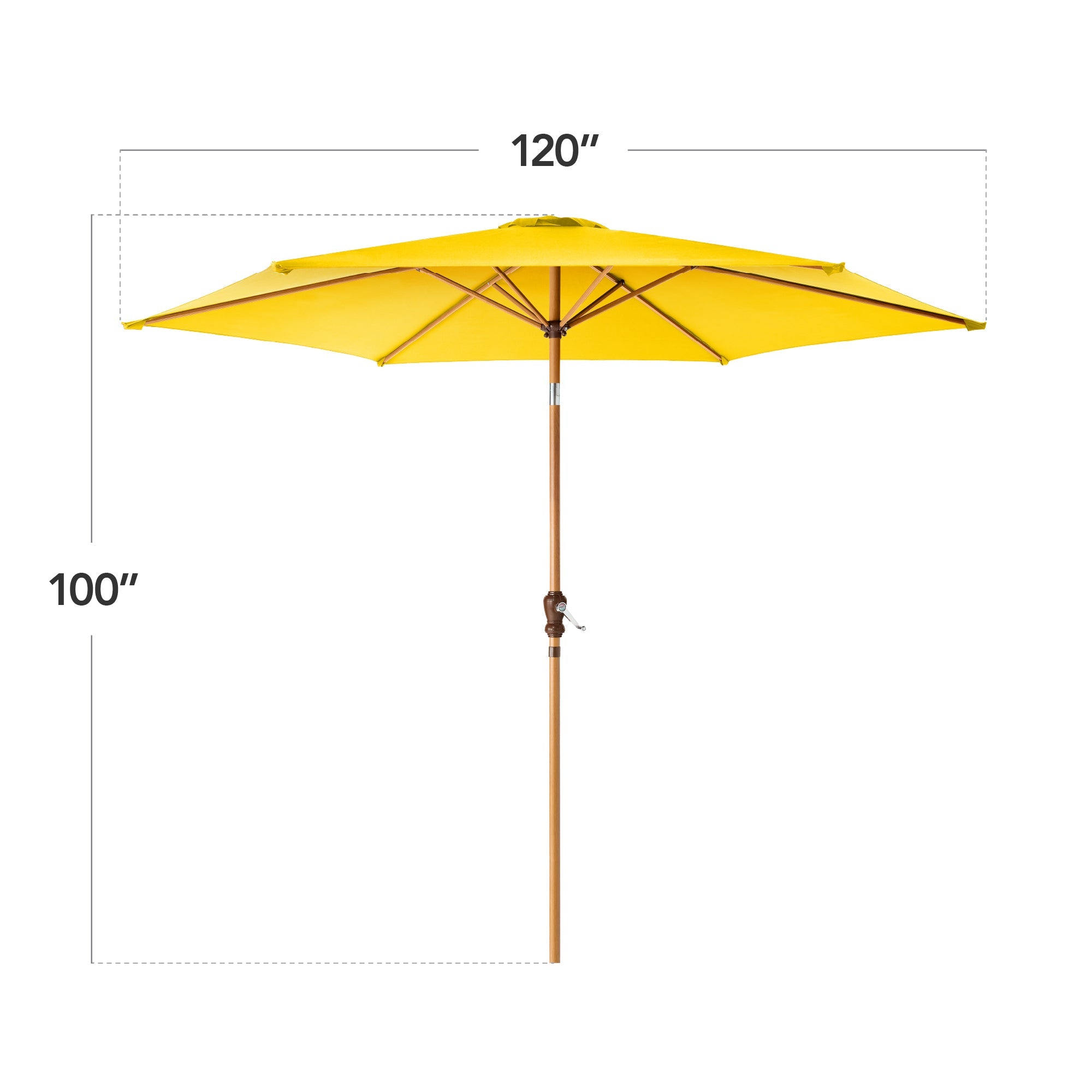 Outdoor Woodgrain Pattern Patio Umbrella Decoration w/ Tilt, Crank - 10ft
