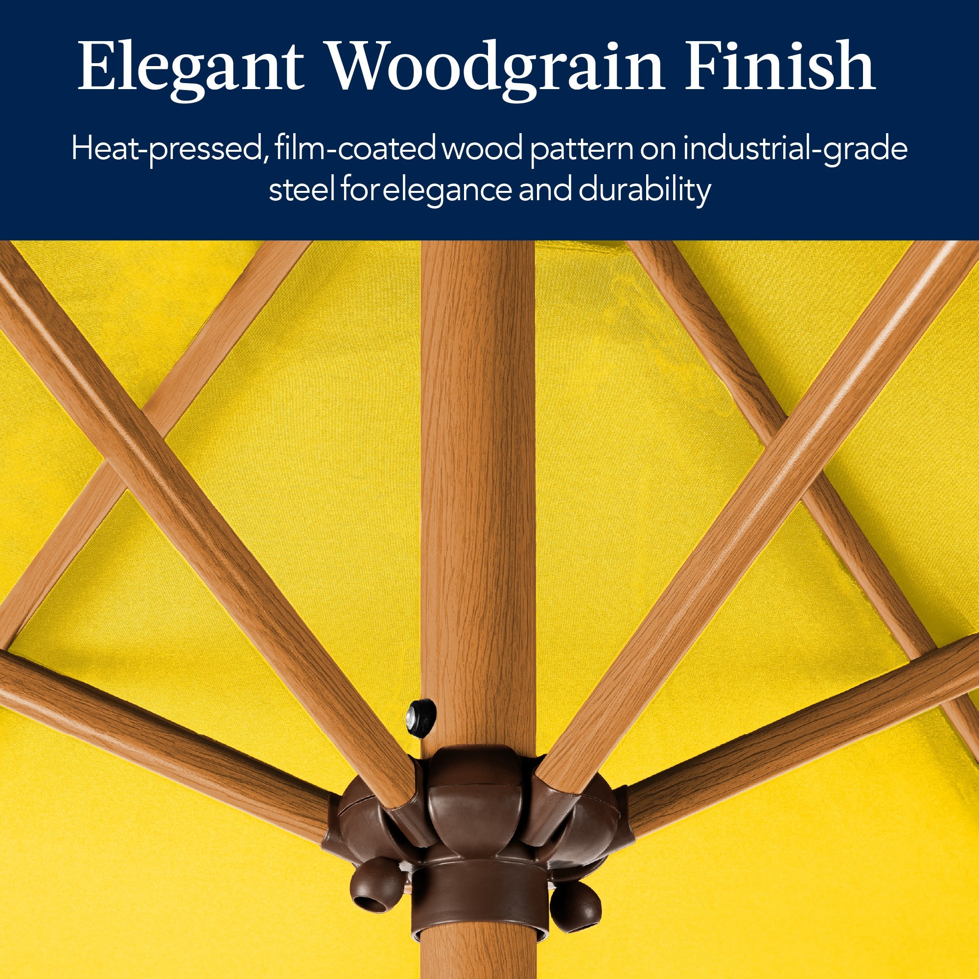 Outdoor Woodgrain Pattern Patio Umbrella Decoration w/ Tilt, Crank - 10ft