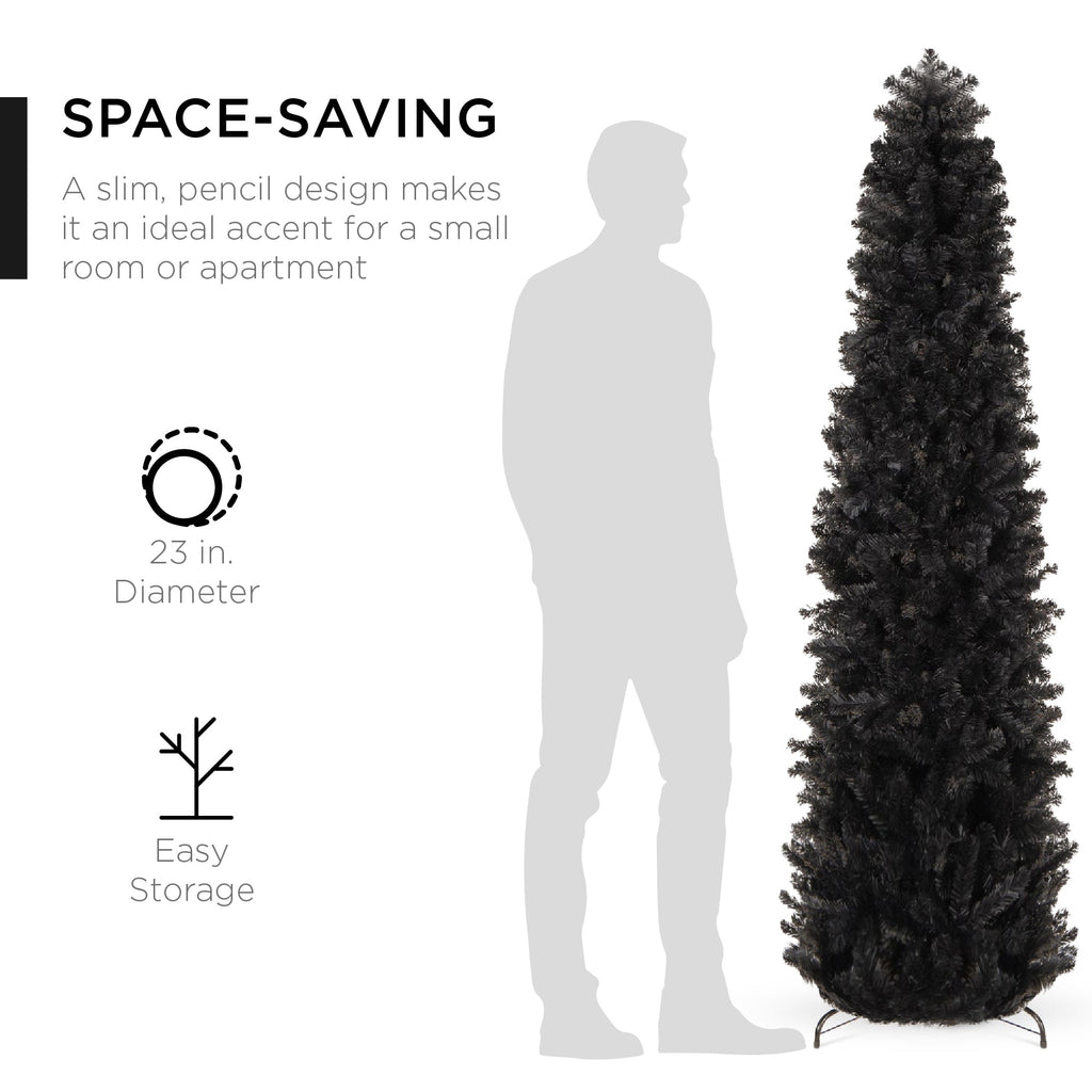 Black Artificial Pencil Holiday Christmas Tree