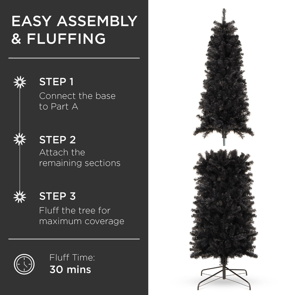 Black Artificial Pencil Holiday Christmas Tree