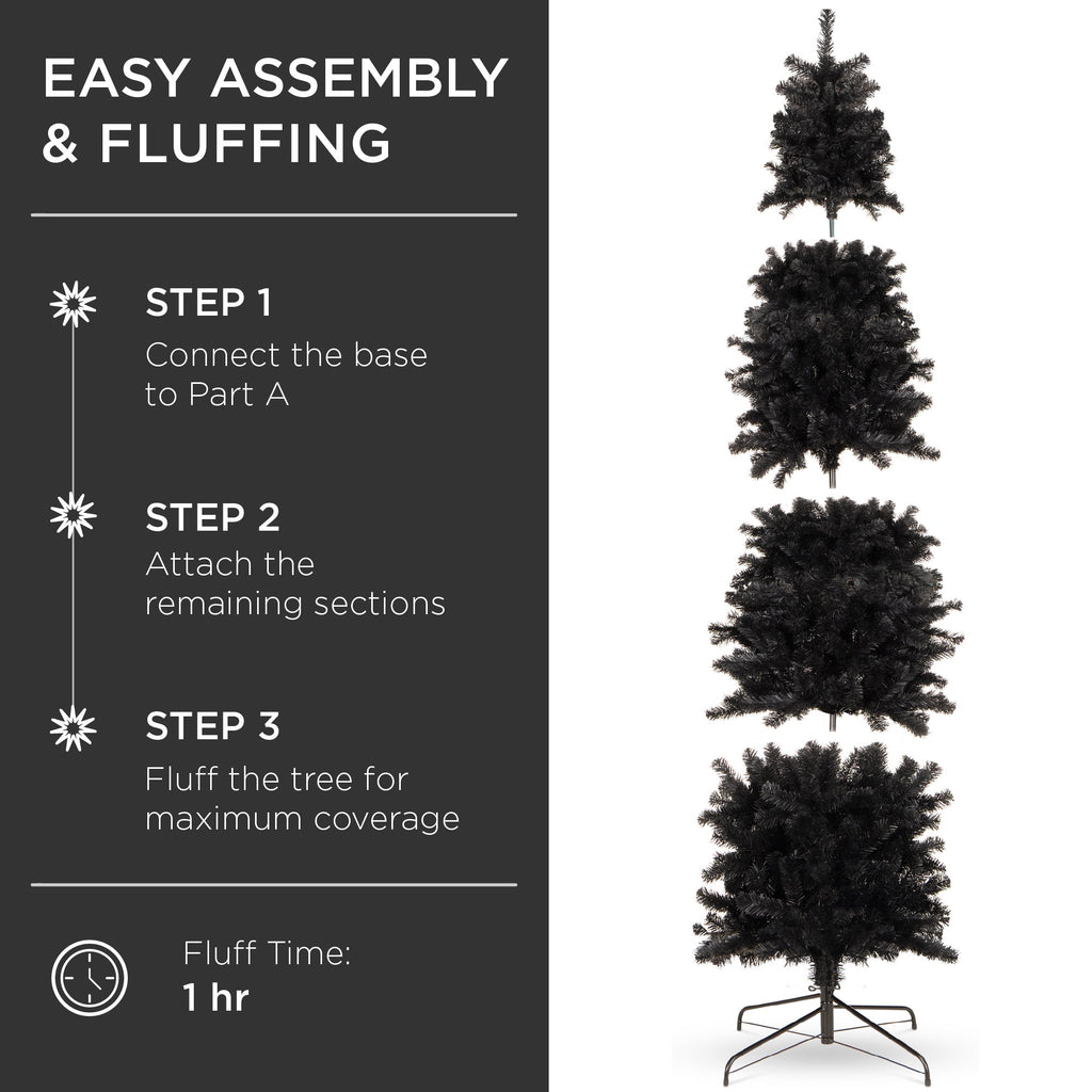 Black Artificial Pencil Holiday Christmas Tree