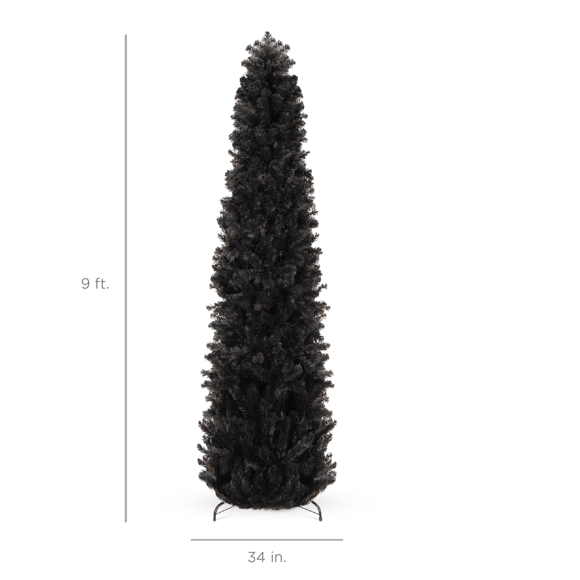 Black Artificial Pencil Holiday Christmas Tree