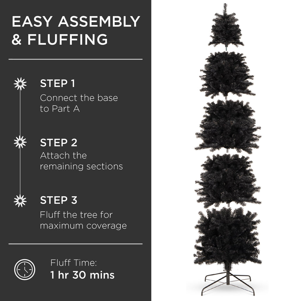 Black Artificial Pencil Holiday Christmas Tree