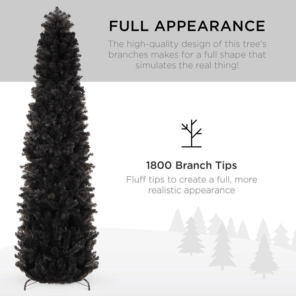 Black Artificial Pencil Holiday Christmas Tree