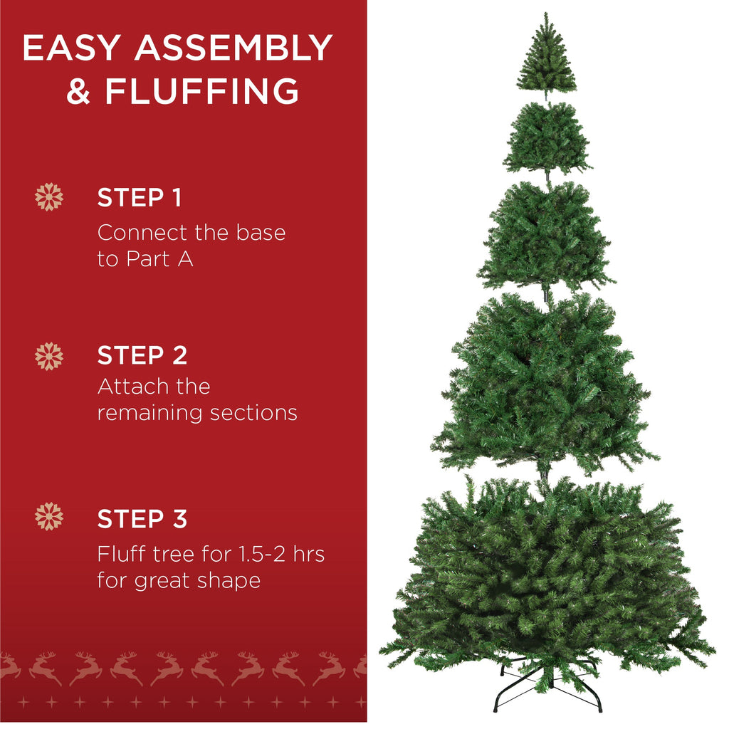 Unlit Artificial Green Spruce Christmas Tree, w/Easy Assembly