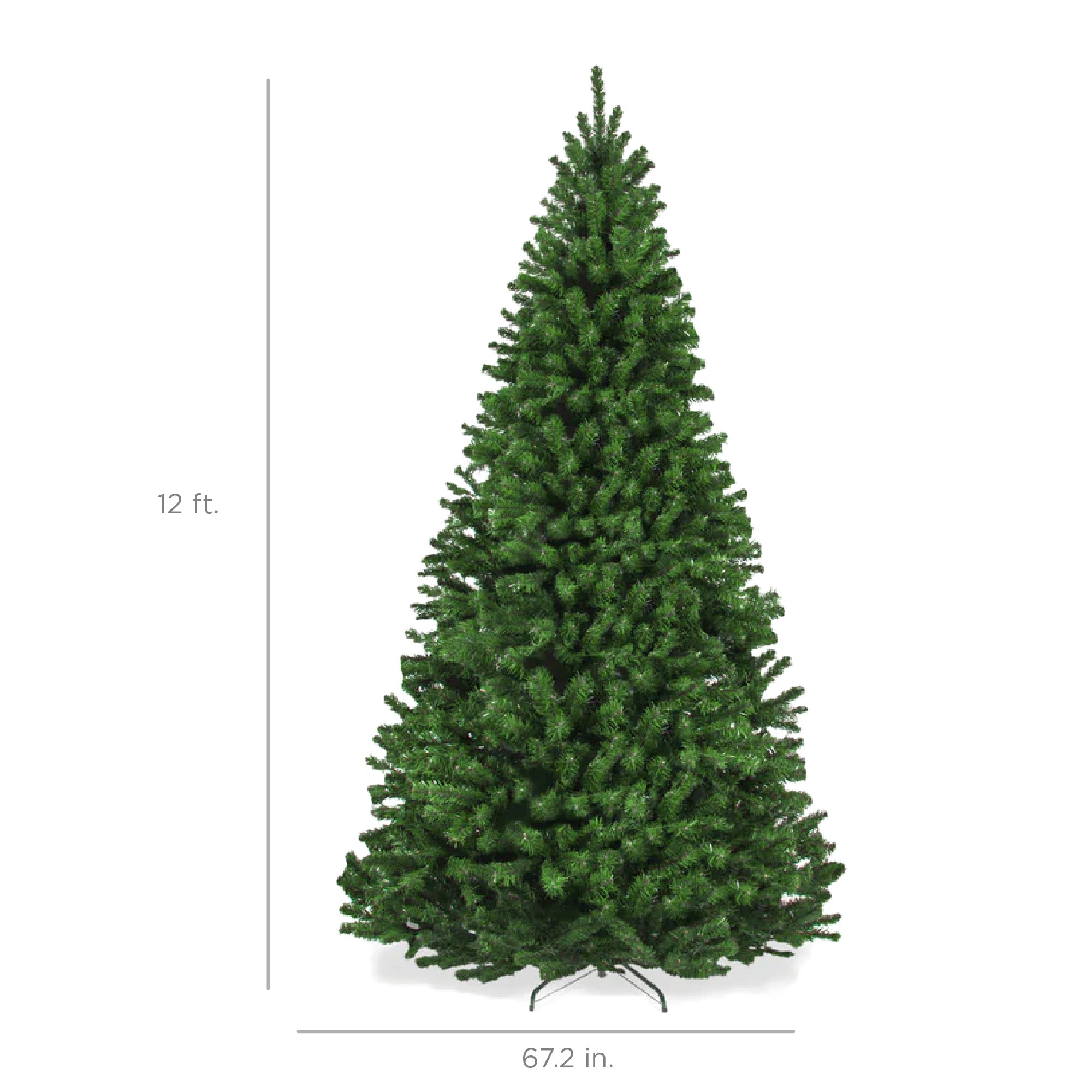 Unlit Artificial Green Spruce Christmas Tree, w/Easy Assembly