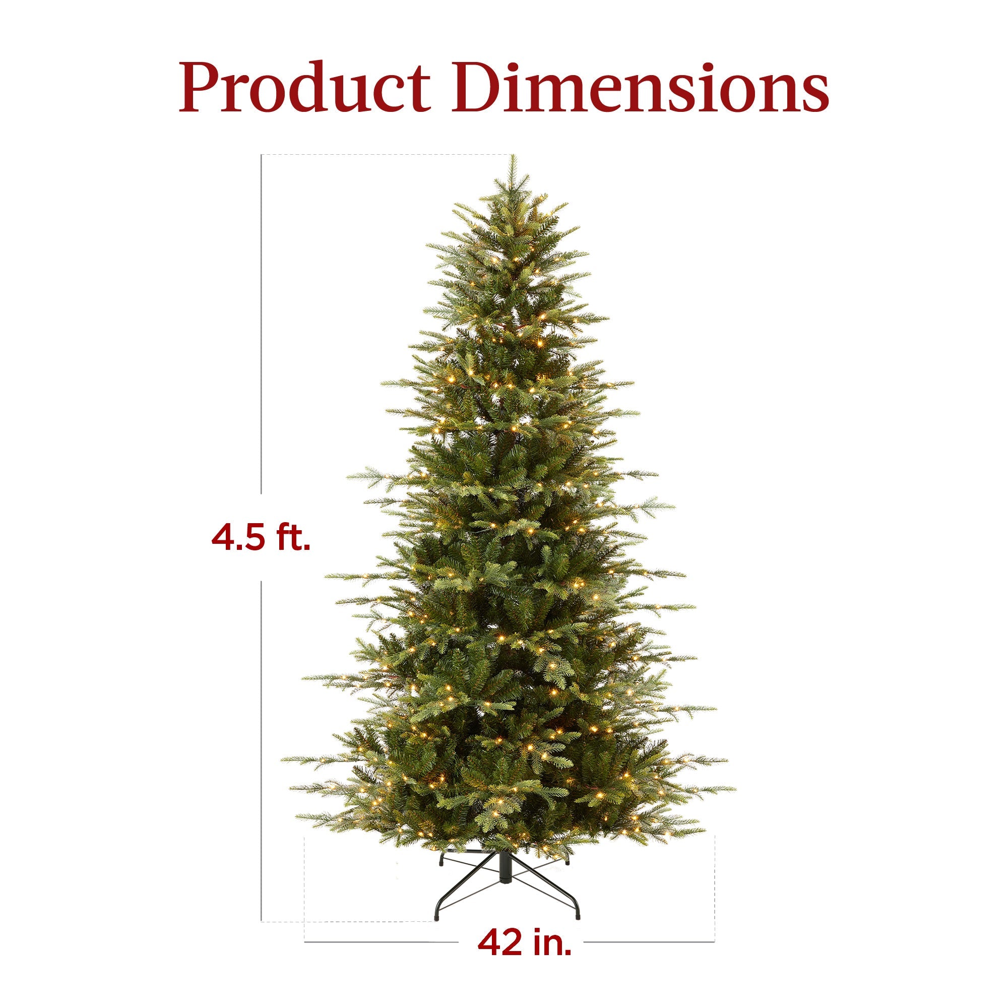Pre-Lit Artificial Aspen Slim Noble Fir Christmas Tree w/ Metal Stand