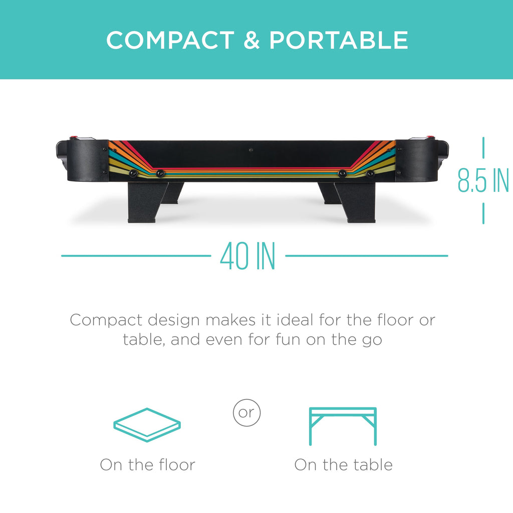 Tabletop Air Hockey Arcade Game Table w/ 2 Pucks, 2 Strikers - 40in