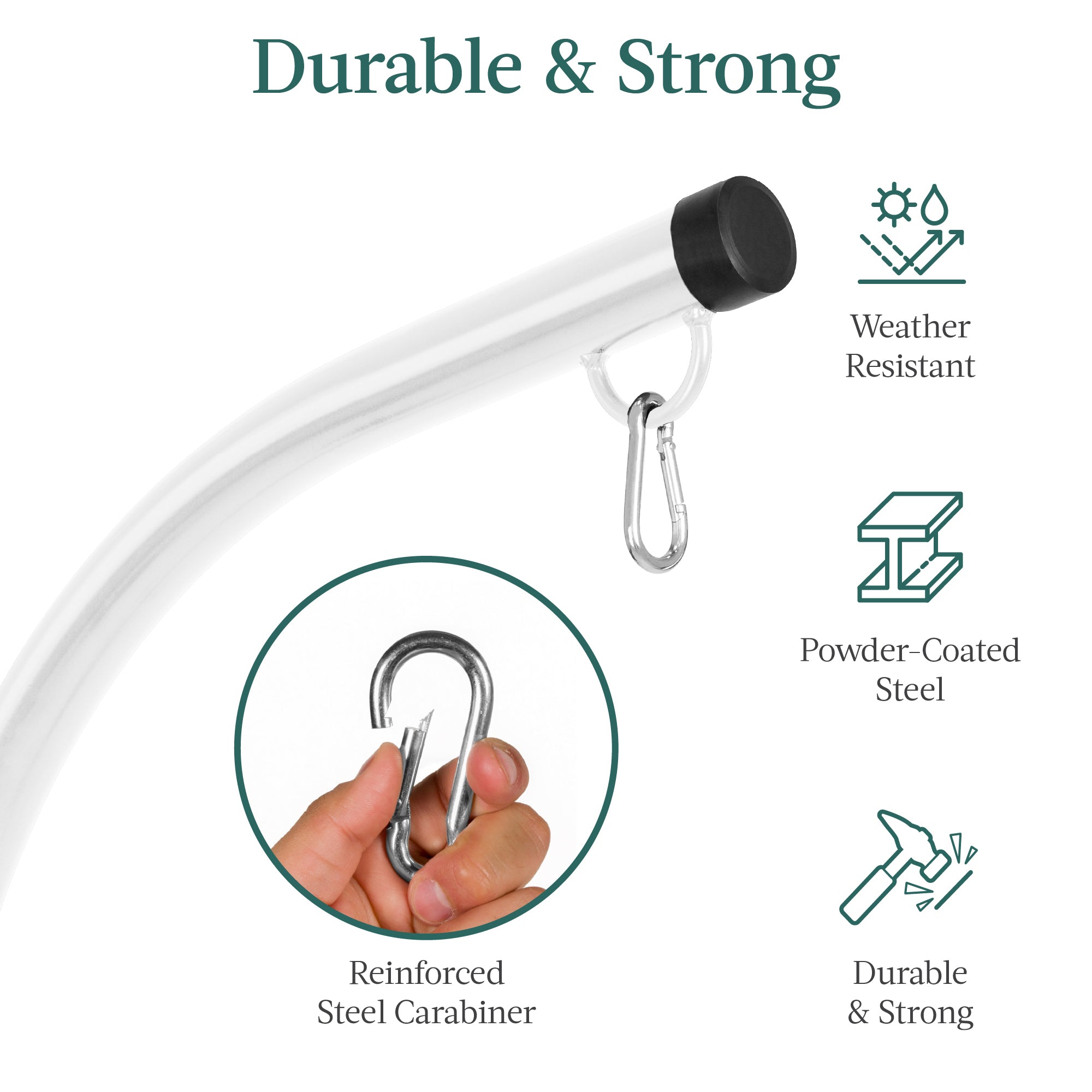 Curved Hanging Hammock C-Stand w/ All-Weather, Steel Frame - Stand Only