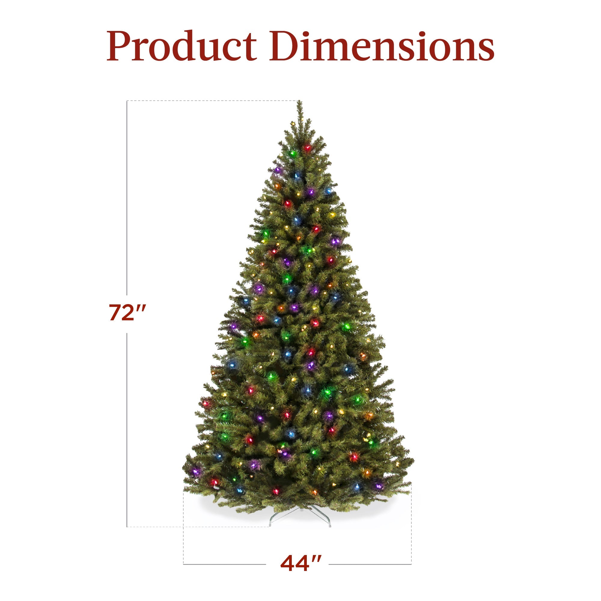 Pre-Lit Artificial Spruce Christmas Tree w/ Multicolored LED Lights