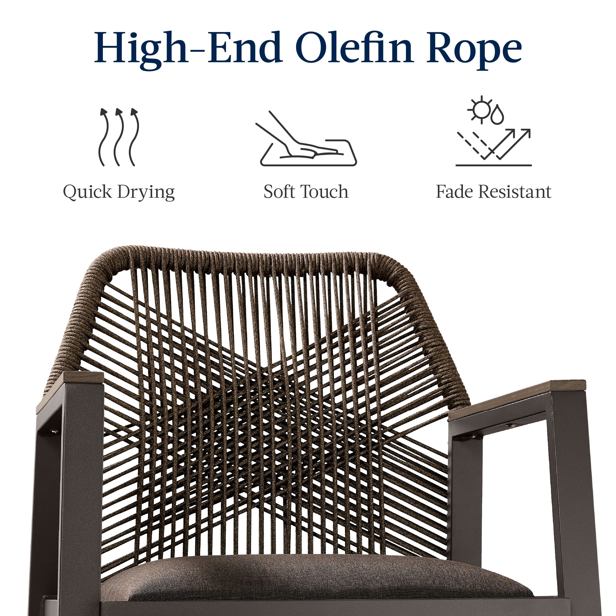 Set of 2 Indoor/Outdoor Aluminum Swivel Barstools with Arms All-Weather Rope