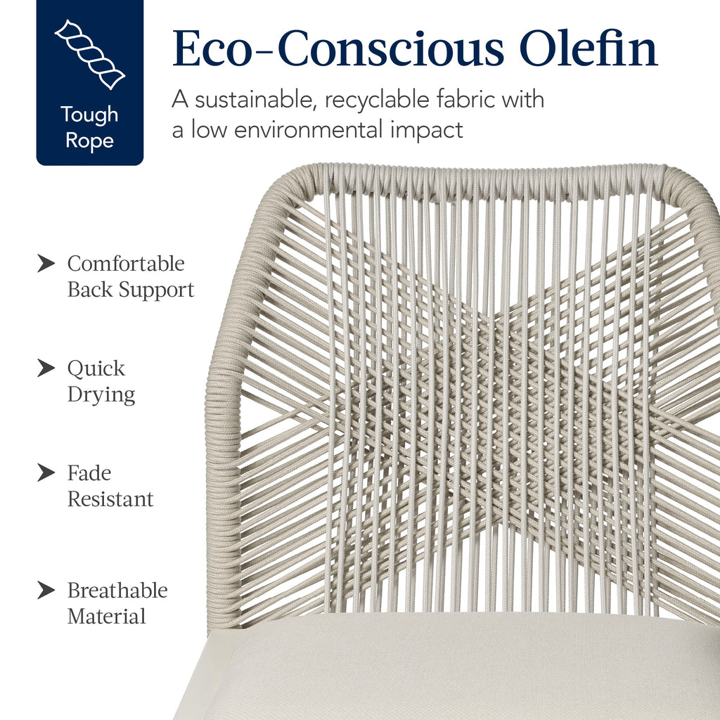 Set of 2 Indoor Outdoor Counter Height Bar Stools w/ All-Weather Rope