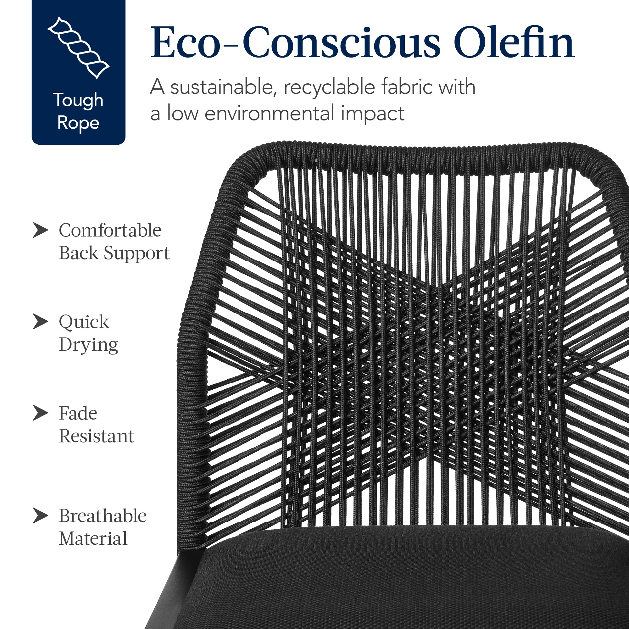 Set of 2 Indoor Outdoor Counter Height Bar Stools w/ All-Weather Rope