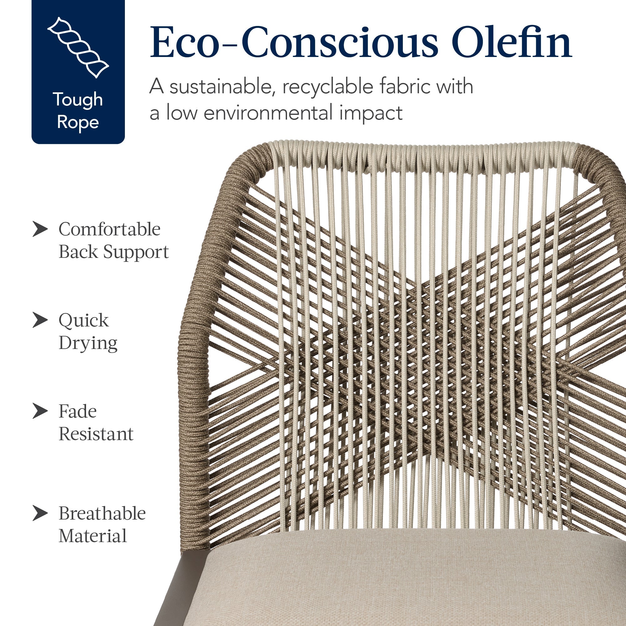 Set of 2 Indoor Outdoor Counter Height Bar Stools w/ All-Weather Rope