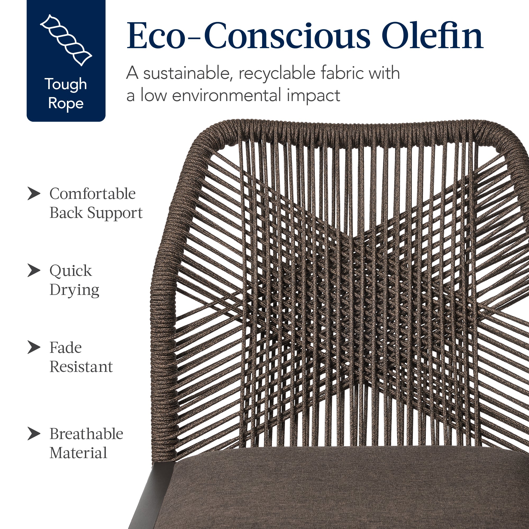 Set of 2 Indoor Outdoor Counter Height Bar Stools w/ All-Weather Rope